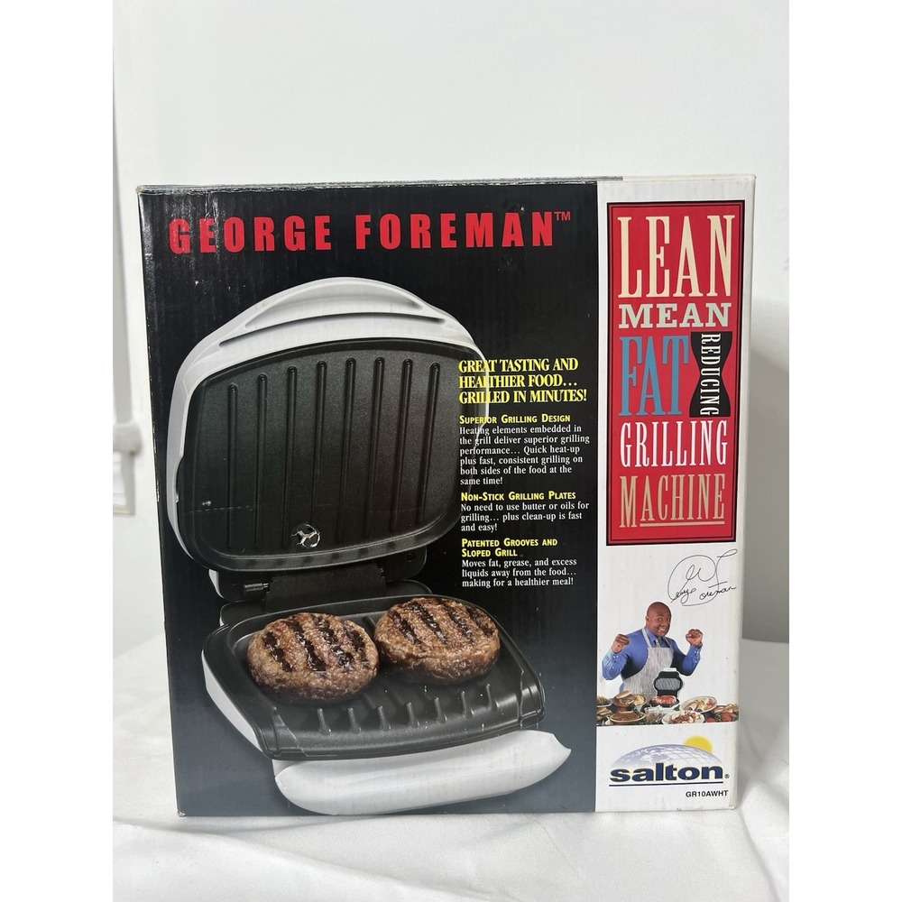 George Foreman Grill VTG Lean Meat Fat Reducing Portable Electric Nonstick Grill